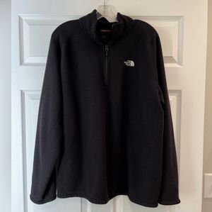 The North Face Mens Lightweight Fleece Jacket Pullover Quarter Zip Black Large